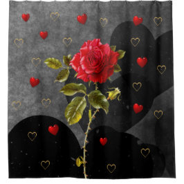 バラと棘とハート シャワーカーテン