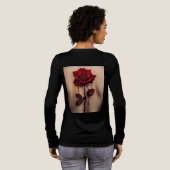 バラと棘のTシャツデザイン トライブレンドTシャツ (背面全体)