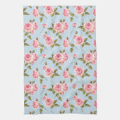 バラと水玉模様パターン キッチンタオル (縦)