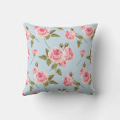 バラと水玉模様パターン クッション (裏面)