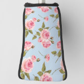 バラと水玉模様パターン ゴルフヘッドカバー (回転90)