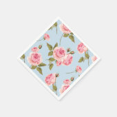 バラと水玉模様パターン スタンダードカクテルナプキン (角)