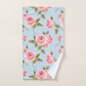 バラと水玉模様パターン バスタオルセット (ハンドタオル)