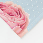 バラと水玉模様パターン フリースブランケット (角)