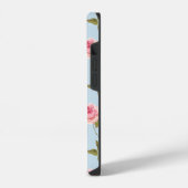 バラと水玉模様パターン iPhoneケース (左側面)
