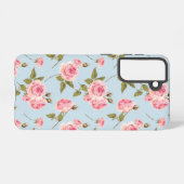 バラと水玉模様パターン SAMSUNG GALAXYケース (裏面横)