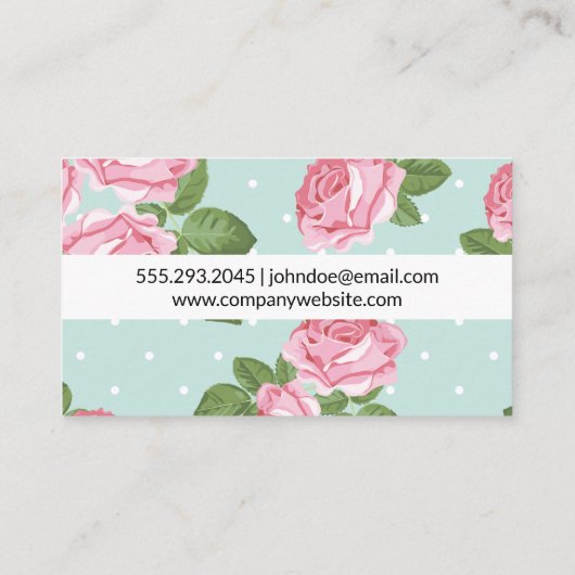 バラと水玉模様 名刺 (裏面)