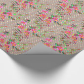 バラと水玉 ラッピングペーパー (角)