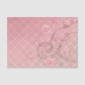 バラと渦巻きエレガントピンクの格子形の分離 薄葉紙 (正面)