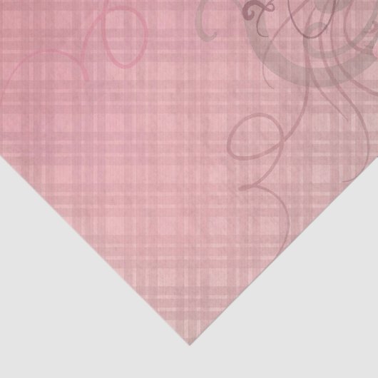 バラと渦巻きエレガントピンクの格子形の分離 薄葉紙 (詳細)