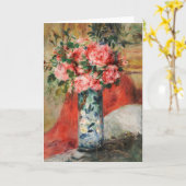 バラと牡丹の入った花瓶 | ルノアール カード (黄色い花)