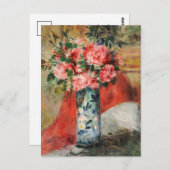 バラと牡丹の入った花瓶 | ルノアール ポストカード (正面/裏面)