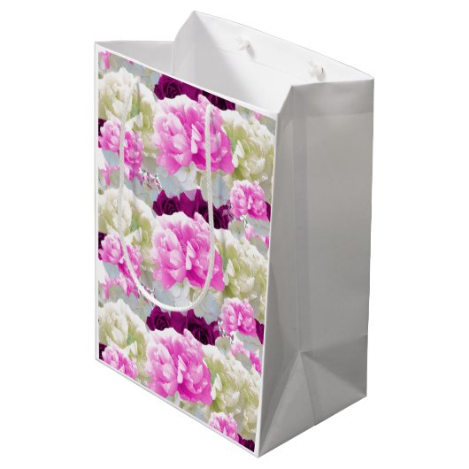 バラと牡丹ミックスブーケ抱き枕 ミディアムペーパーバッグ (裏面アングル)