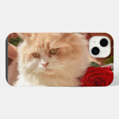 バラと猫のiPhone 14 Plusケース iPhoneケース (裏面横)