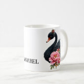 バラと白鳥の輝きの融合 コーヒーマグカップ (正面右)