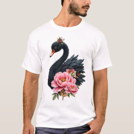 バラと白鳥の輝きの融合 Tシャツ