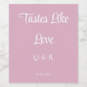 バラと白「愛のような味結婚」 ワインラベル (シングルラベル)