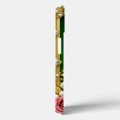 バラと真珠エレガント付き緑の枠 Case-Mate iPhoneケース (裏面 / 右)