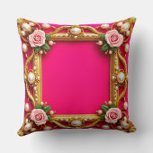 バラと真珠エレガント付き金枠 クッション (裏面)
