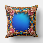 バラと真珠エレガント付き金枠 クッション (裏面)