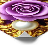 バラと真珠エレガント付き金枠 ポスター (角)