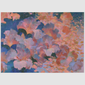 バラと真鍮の印象派油絵フラワーアート 薄葉紙