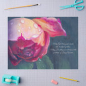 バラと祈りの言葉の切り離しティッシュペーパー 薄葉紙 (クラフト)