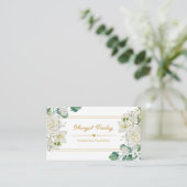 バラと緑 |ウェディングプランナー名刺 エンクロージャーカード (スタンド正面)