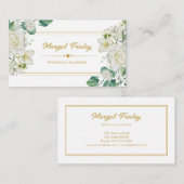 バラと緑 |ウェディングプランナー名刺 エンクロージャーカード (正面/裏面)