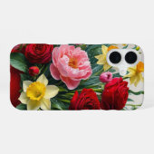 バラと芍薬と水仙 iPhone 16ケース (裏面横)