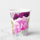 バラと芍薬の花の紙コップ 紙コップ (裏面)