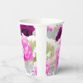 バラと芍薬の花の紙コップ 紙コップ (左)