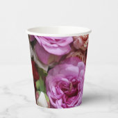 バラと芍薬の花柄紙コップ 紙コップ (左)