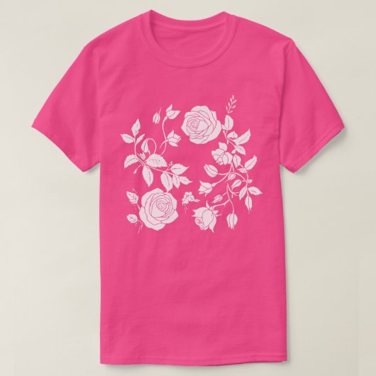 バラと花 Tシャツ (デザイン正面)