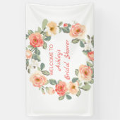 バラと芽のリース 横断幕 (縦)