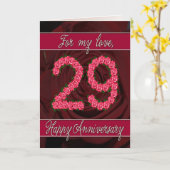 バラと葉の29周年記念カード カード (黄色い花)