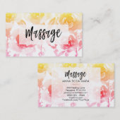 *~*バラと藤の花マッサージフローラ 名刺 (正面/裏面)