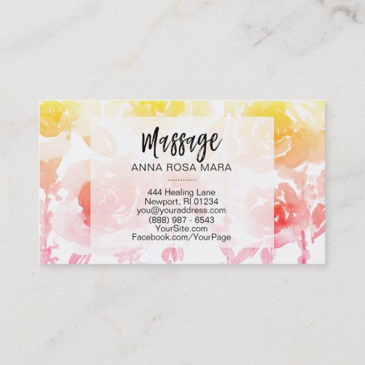 *~*バラと藤の花マッサージフローラ 名刺 (裏面)