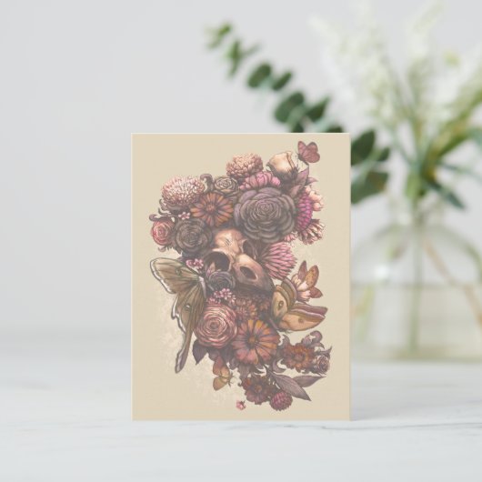 バラと蛾 ポストカード (スタンド正面)