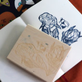 バラと蜂 ラバースタンプ