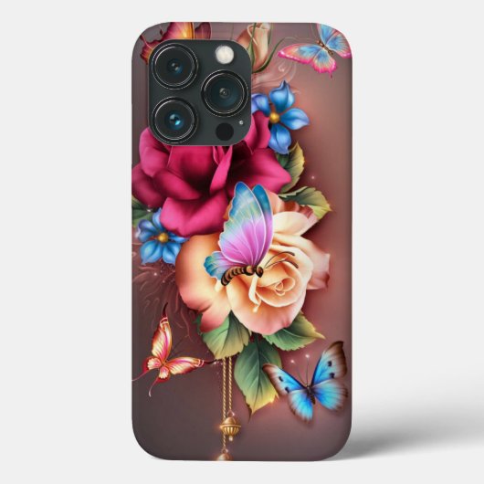 バラと蝶々 Case-Mate iPhoneケース (裏面)