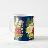 バラと蝶のコーヒーマグ コーヒーマグカップ (正面左)