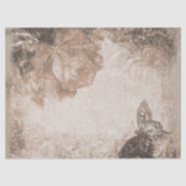 バラと蝶のヴィンテージアンティーク分離 薄葉紙 (正面)