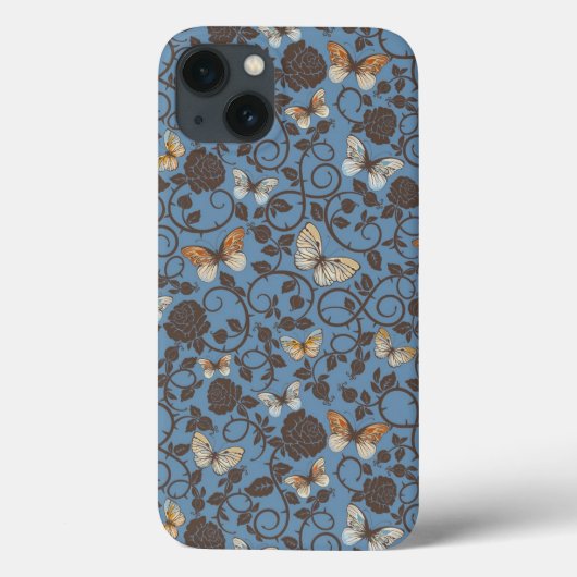 バラと蝶の模様 Case-Mate iPhoneケース (裏面)