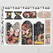 バラと蝶エフエマラジャンクジャーナルラベル (正面/裏面)