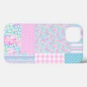 バラと蝶， フェイク Patchwork iPadケース Case-Mate iPhoneケース (裏面 (横))