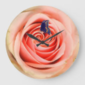 バラと蝶 ラージ壁時計 (正面)