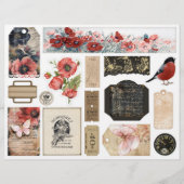 バラと蝶Ephemera Junk Journal Embel. (正面)