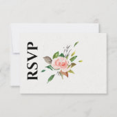 バラと観葉式RSVPカード 出欠カード (正面)