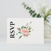 バラと観葉式RSVPカード 出欠カード (スタンド正面)
